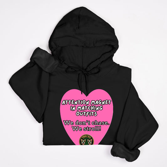 Attention Magnet in Matching Outfits - Unisex Hooded Sweatshirt