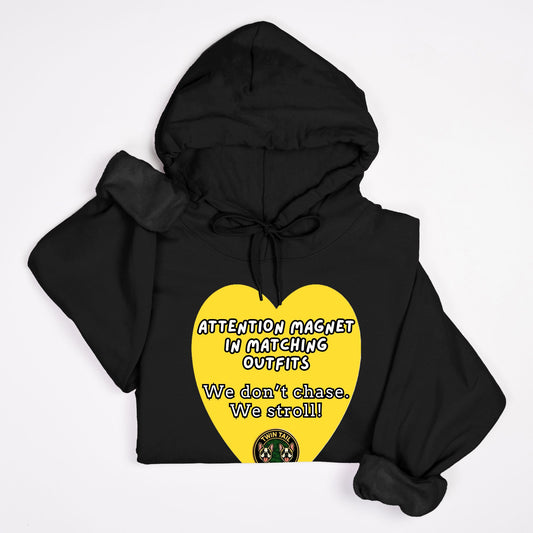 Attention Magnet in Matching Outfits - Unisex Hooded Sweatshirt