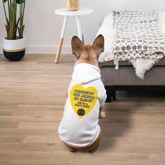 Pawssibly the Reason He Smiled Small Breed Pet Hoodie
