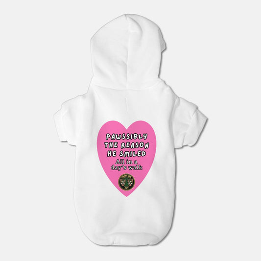 Pawssibly the Reason He Smiled Small Breed Pet Hoodie